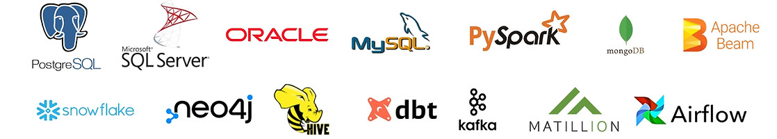 Data Engineering technologies: logos of the tools we use